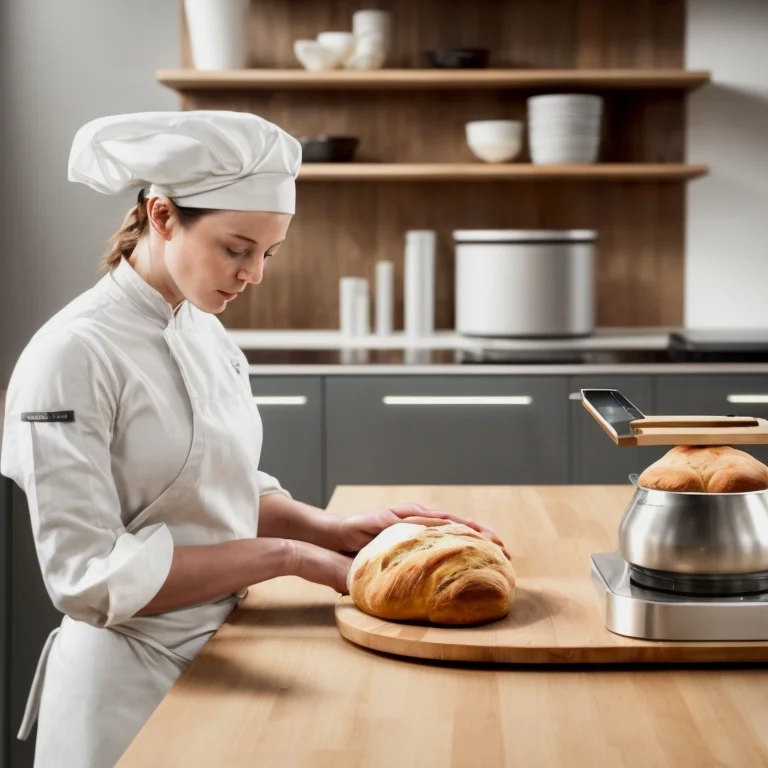 AI温度制御を利用するベーカリーの厨房風景